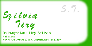 szilvia tiry business card